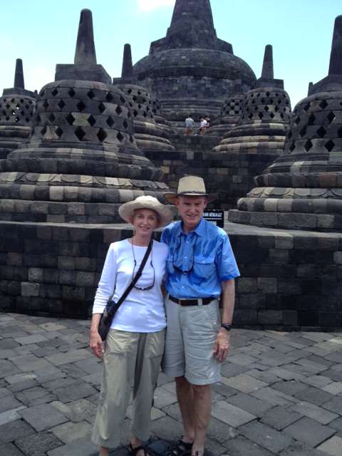 Cruise Specialists Escorts Lynn and Buddy in Semarang at the Borabudur Temple