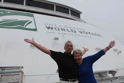 Cruise Specialists Voyage Hosts Henk & Lucia Barnhoorn on the ms Amsterdam