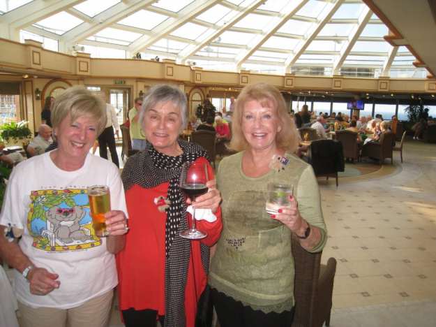 New friends celebrating Australia Day aboard the Cunard Queen Elizabeth World Cruise.