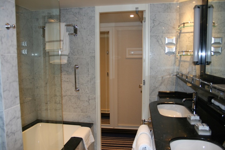 luxurious bathroom in cruise ship suite