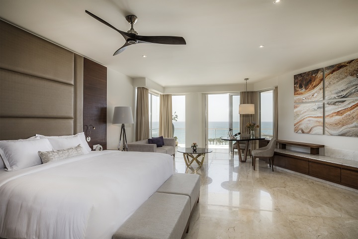 luxury resort suite bedroom area
