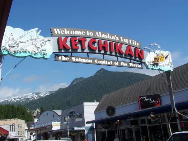 welcome sign in Ketchikan, Alaska