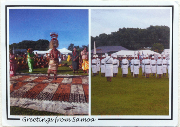 Samoai world cruise post card
