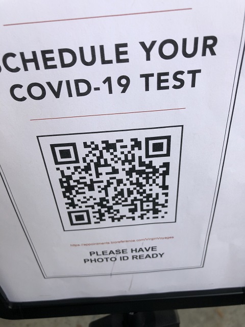sign for Covid-19 testing