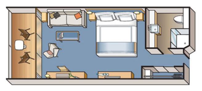 layout of a cruise ship stateroom