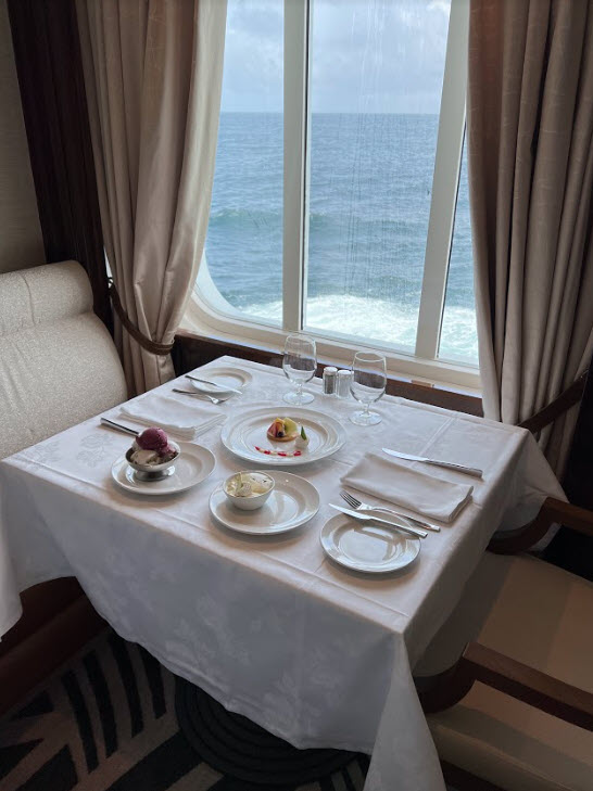 table with view of ocean 