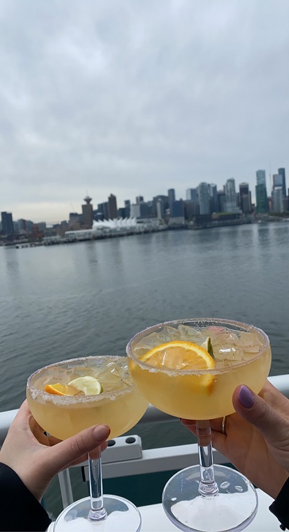 2 drinks on deck of a cruise ship