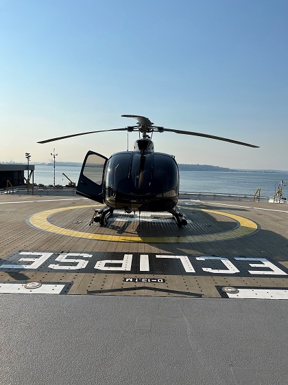 helicopter on board Scenic Eclipse