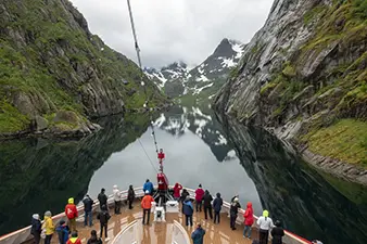 MS Fritdjof Nansen in Trollfjord, Norway